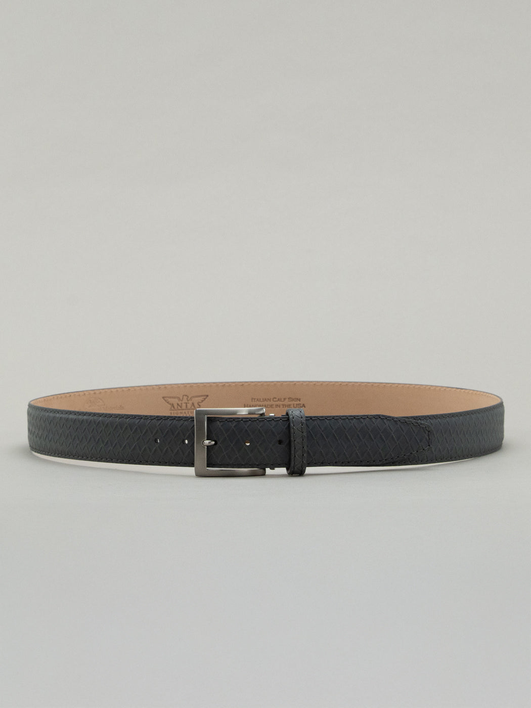 Italian Basket Weave Belt - Grey