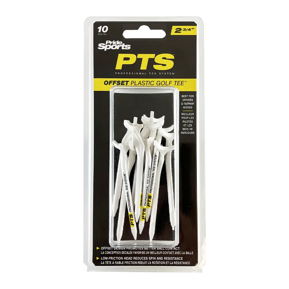 2 ¾" PTS® Offset Plastic Golf Tees - Yellow - 10CT