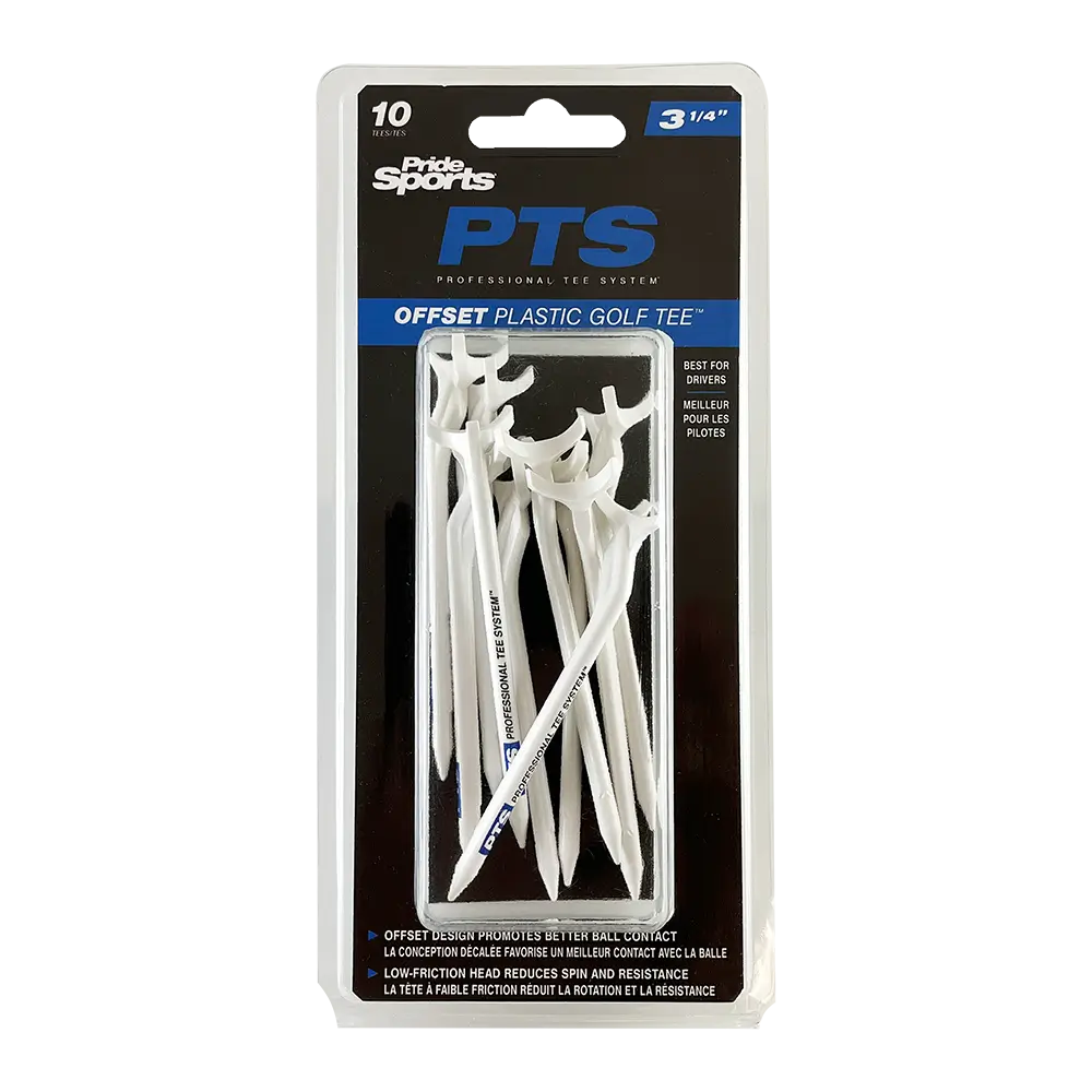 3 ¼" PTS® Offset Plastic Golf Tees - Blue - 10CT